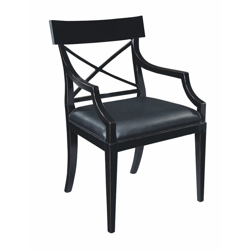 Regency Crossback Arm Chair, Black